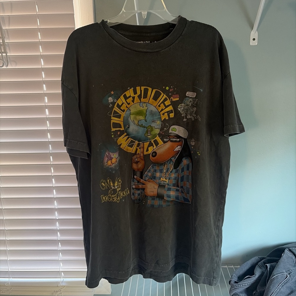 Abercrombie & Fitch Black Tee with Colorful Graphic